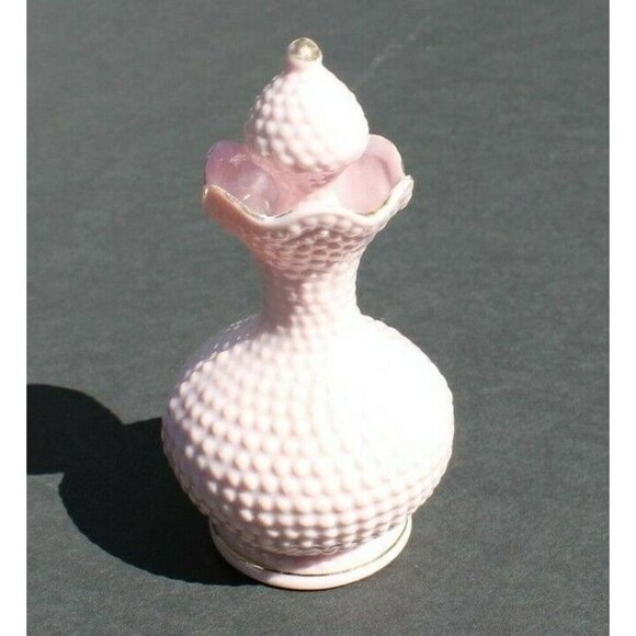 VTG Purple Porcelain HB Bubbled Flower Mini Table Top Creamer / Oil W/ Stopper - Picture 8 of 8